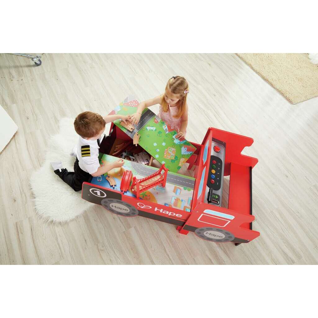 Grande tavolo treno con cabina richiudibile Grande tavolo treno con cabina richiudibile