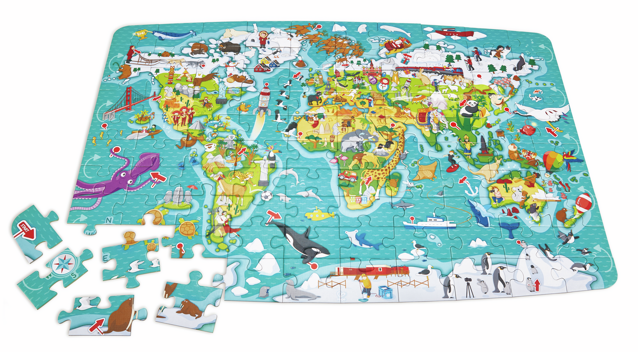 Puzzle Giro del mondo 2 in 1 Puzzle Giro del mondo 2 in 1