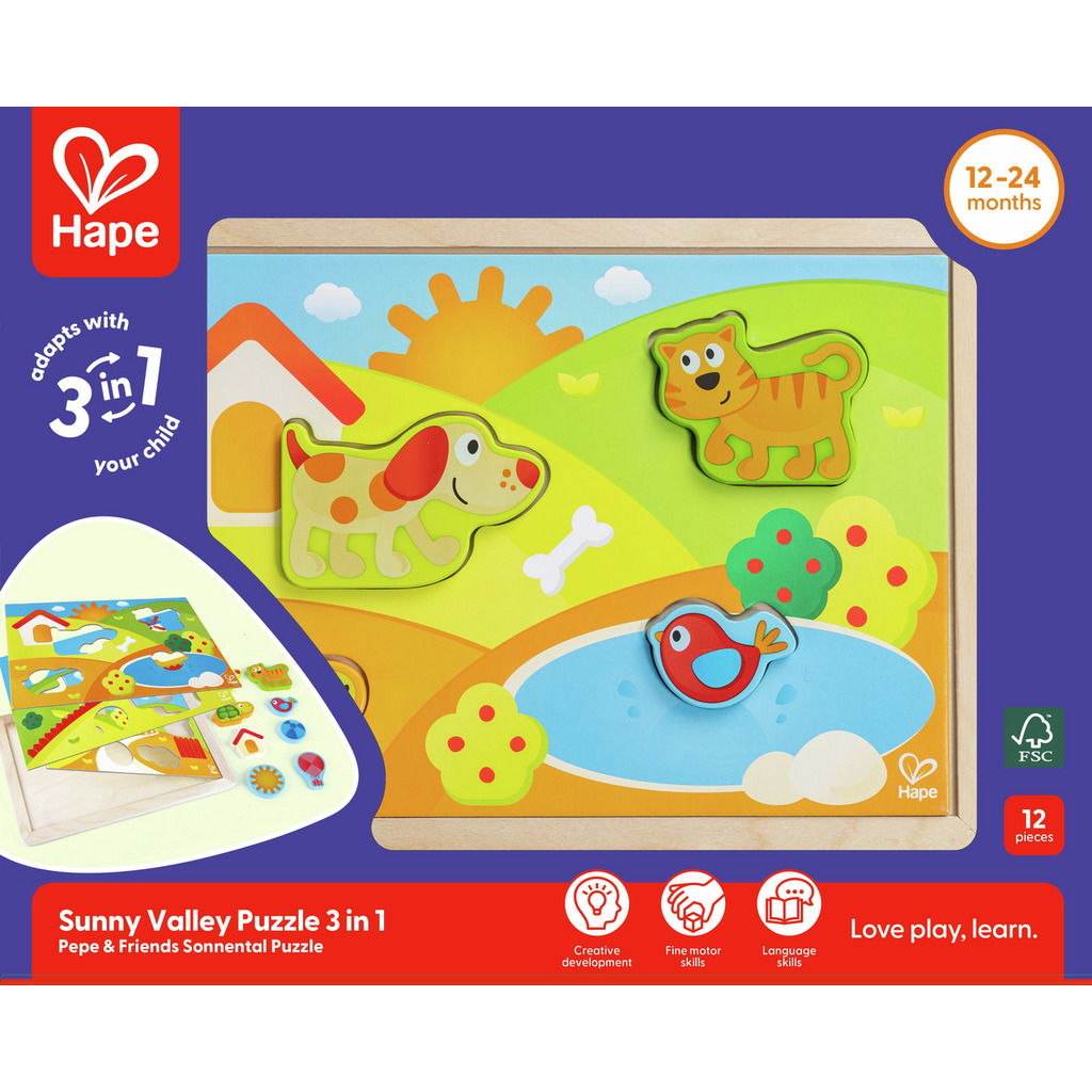 Puzzle 3 in 1 Pepe e i suoi amici Puzzle 3 in 1 Pepe e i suoi amici