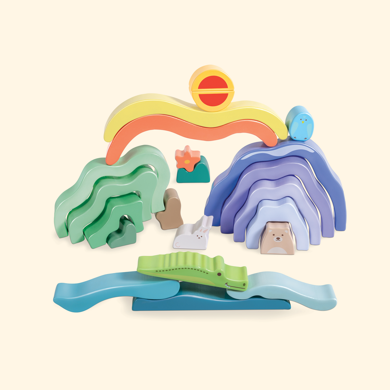 Blocchi impilabili con paesaggio natura Blocchi impilabili con paesaggio natura