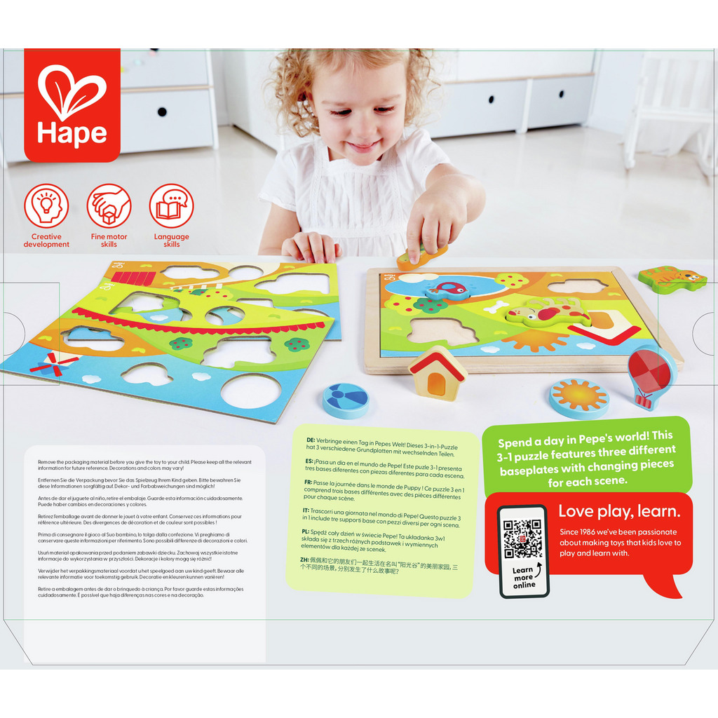 Puzzle 3 in 1 Pepe e i suoi amici Puzzle 3 in 1 Pepe e i suoi amici