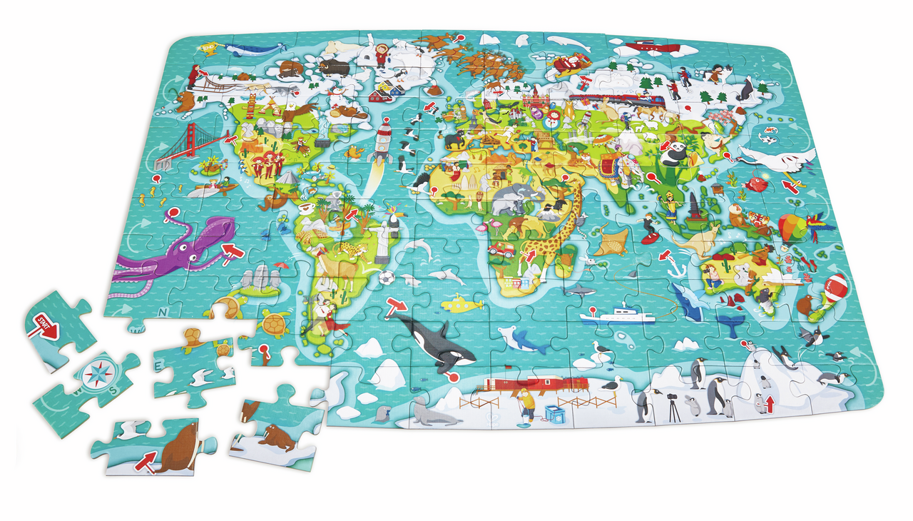 Puzzle Giro del mondo 2 in 1 Puzzle Giro del mondo 2 in 1