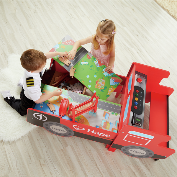 Grande tavolo treno con cabina richiudibile Grande tavolo treno con cabina richiudibile