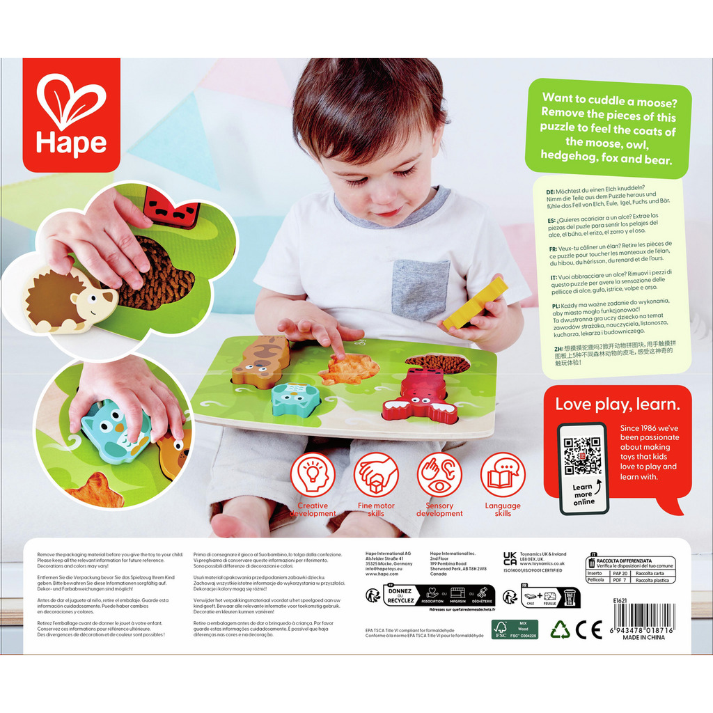 Puzzle tattile degli animali della foresta Puzzle tattile degli animali della foresta