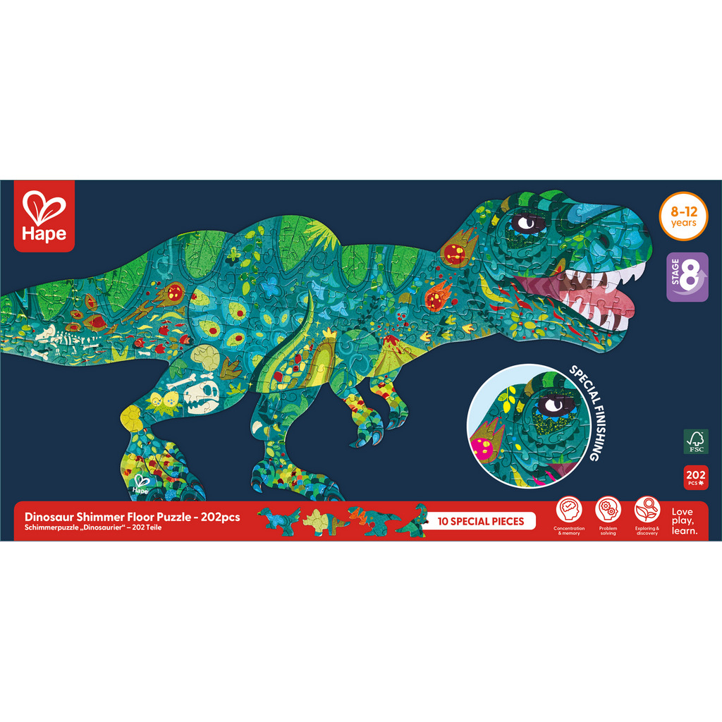 Puzzle brillante dinosauri -200 pezzi